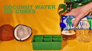 Coconut Water Ice Cubes + Dark Aged Rum - Best Easy Summer Cocktail