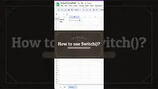 how to use switch formula in google sheet