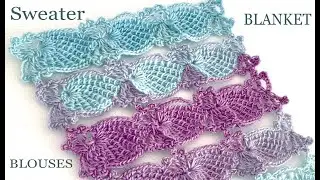 BUFANDA BLUSA CARDIGAN SUÉTER  MANTA Nuevo Ganchillo  Bonito Lindo Crochet