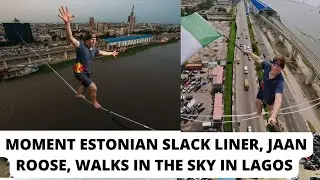 Breath-taking Moment Estonian Slack Liner, Jaan Roose, Walks In The Sky In Lagos