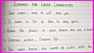 Slogans For Water conservation || Essential Essay Writing || Write Slogans For Water Conservation