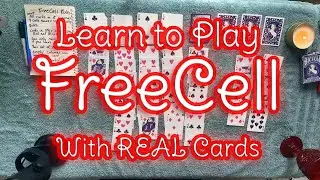 Single Player Card Games - FreeCell Solitaire- How to Play with REAL CARDS