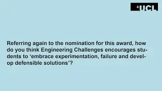 Interview with Fiona Truscott: UCL Engineering Challenges team wins SEFI Francesco Maffioli Award