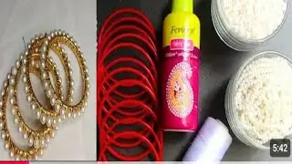 How to make a pearl bangles / Designer bangles / Diy pearl bangles @CrafterNishidixit