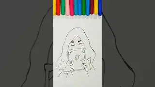 Hijab girl drawing🕌🕋#muslim #pakistan #shorts #shortsviral #shortsfeed #islam #islamicstatus