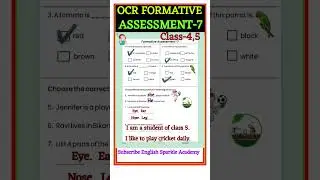 OCR FORMATIVE ASSESSMENT-7 Class-4/5 2025-26 Lastest l English Sparkle Academy Solution by Ashok sir