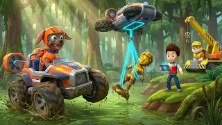 PAW Patrol: Rescue Wheels – The Great Swamp Statue Sling! 🏗️🌟 | Monster Tires & Muddy Rescues!