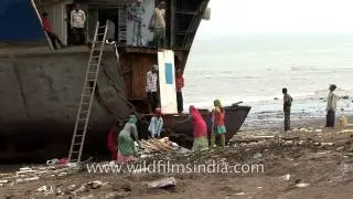 Ship breaking workers at Alang, Bhavnagar