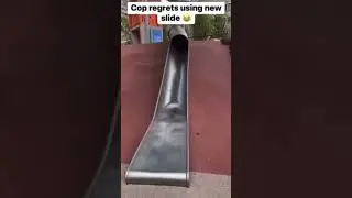 Cop tries slide, instant regret
