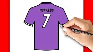 HOW TO DRAW CRISTIANO RONALDO REAL MADRID SHIRT PURPLE | DRAWING STEP BY STEP