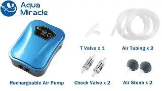 AquaMiracle Battery Powered Portable Aquarium Air Pump for Outdoor Fishing, Power Outage & Emergency