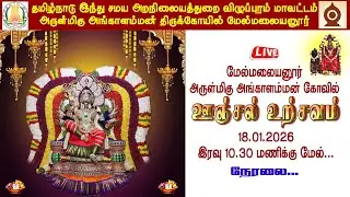 🔴 LIVE: மேல்மலையனூர் அருள்மிகு அங்காளம்மன் ஆலய தை மாத அமாவாசை  ஊஞ்சல் உற்சவம் I 18.01.2025 I