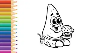 SpongeBob Patrick Star Drawing, Painting & Coloring For Kids and Toddlers_ Kids Art