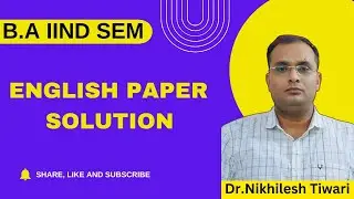 ENGLISH PAPER SOLUTION/BA II SEM