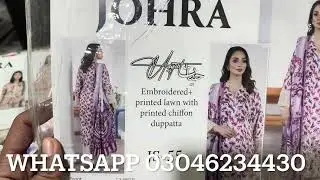 #Johra #Lawn Emb 3pcs with voil lawn Duptta  #summerwearcollection 