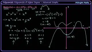 Sketch High-Order Polynomial by Hand | VCE Maths Methods Worked Example
