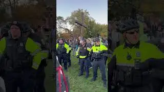 Christian Evangelist protest interrupt the Salem Witches Magic Circle Halloween 2023 Police presence