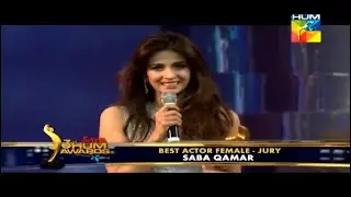 Saba Qamar Best Female Actress Award at 3rd Hum Awards