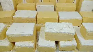 Tow Tone soft Gym chalk block's mass crush | Satisfying | Crunchy | ASMR