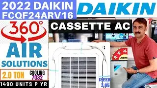 Обзор кондиционера Daikin 2.0 Ton 3 Star Cassette 360 ​​Air Solution Conditioner (FCQF24ARV) R32 ...