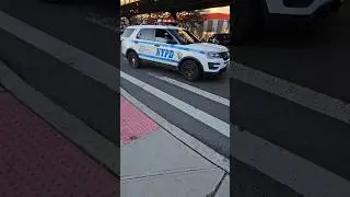 NYPD 49TH PCT Passing By On White Plains Road In Bronx Park, The Bronx, New York City