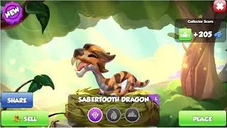 Hatched Sabertooth Dragon-Dragon Mania Legends | 315 Silver Horn | DML