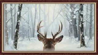 Deer winter  | Beautiful Painting Slideshow | Artistic Visuals for TV Display