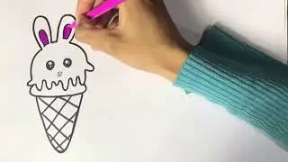 how to draw cute ice cream /bunny ice cream