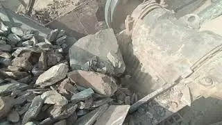 Rock crushing have machinery hard work# Stone crushing