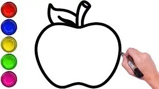 Apple Colour, colour drawing, painting, coloring for toddler and kids ,how to draw easy picture