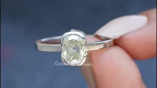 Old Mine Cut Elongated Cushion Moissanite Ring #moissanite #proposalring @GoldenBirdJewels