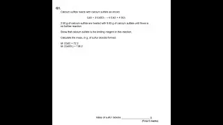 AQA A LEVEL CHEMISTRY AMOUNT OF SUBSTANCE PMT QUESTION PAPER