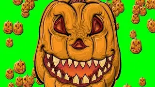 Floating Halloween Pumpkin - GREEN SCREEN [FREE USE]