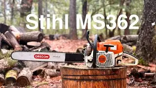 Stihl MS362 Chainsaw walk around and cutting. 