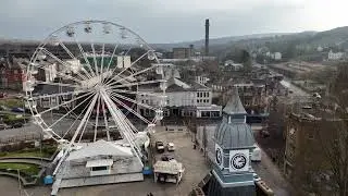 Big Wheel at Darwen Circus.  Latest Darwen attraction in the centre of Darwen, Town Hall.