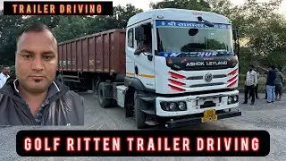 Trailer driving test L parking || trailer gulf return driver test || trailer truck driving school 