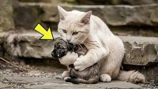 Cat Refuses to Leave Crying Puppy Alone - What They Discovered Will Shock You!