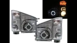 CrazyTheGod ELF 100P NJR85 MK6 07-present CCFL Projector W/ Corner Lamp Headlight Chrome for ISUZU