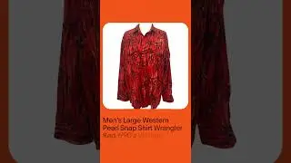 Men&rsquo;s Large Western Pearl Snap Shirt Wrangler Red 1990&rsquo;s Vintage Horse's Cowboy