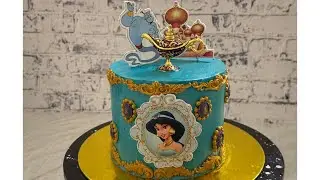 Aladdin Magic Carpet Cake 🧞✨ | Princess Jasmine Theme | Fondant Art & ASMR Cake Decoration