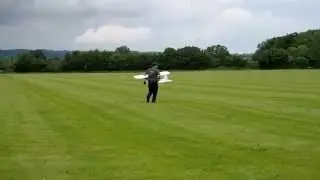 Big plane maiden flight - scary stuff - E-flite Carbon-Z Cub - windy day