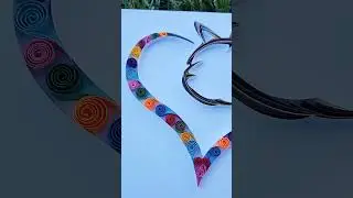 Paper Quilling Heart with a Cat Shilloute #truptiscraft #heartart #quillingheart