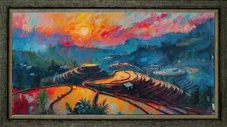 Tv Art Frame, Sunset in Hanoi, Vietnam | Screensaver for Samsung The Frame | No Music | 4K