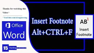 إدراج حاشية Alt+CTRL+F Insert Footnote