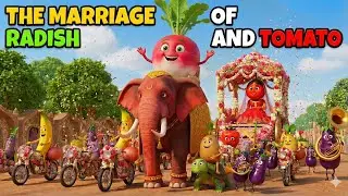🥕🍅 Mooli Weds Tamatar: Mouse & Onion Band Wedding Song! (Hindi Cartoon)