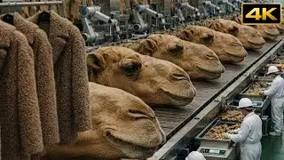 INSIDE a Modern Camel Wool Factory | HOW Premium Coats Are Made ( Full Process )
