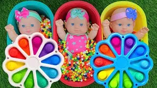 Satisfying ASMR | Magic slime cutting and rainbow candy mix