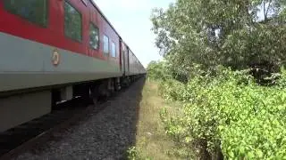 Chugging WDP-3A Makes Its Way From Forest With 12432 NZM-TVC Rajdhani Express Konkan Railway!!