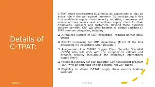 The Customs Trade Partnership Against Terrorism C TPAT