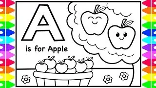 Coloring Alphabets for Kids | A is for Apple Coloring Page | ABC Coloring Pages Kids | Fun Coloring